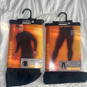 Men's Black Thermal Underwear Set